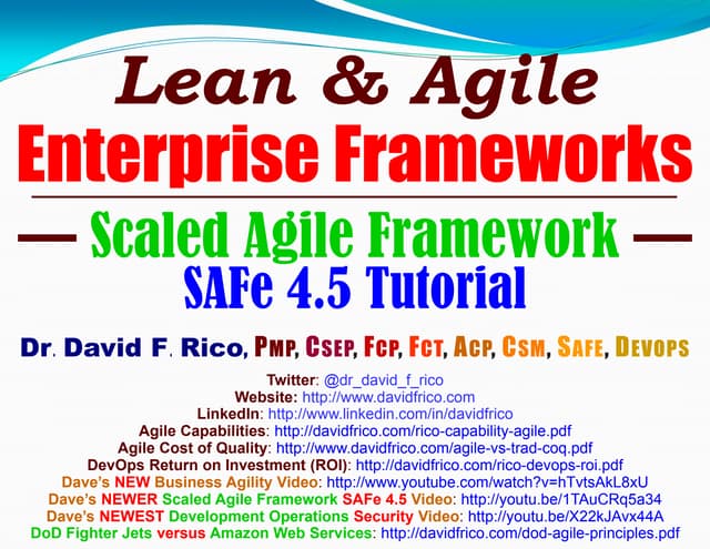 Scaled Agile Framework (SAFe) 4.5 Tutorial ...