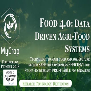 Food 4.0: Data Driven Agri-Food Systems