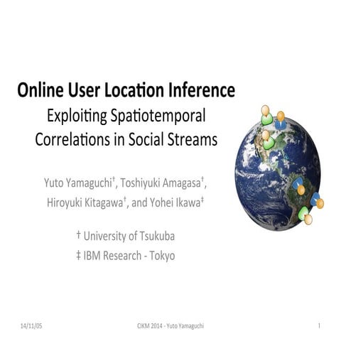 Online User Location Inference Exploiting Spatiotemporal Correlations in Social Streams