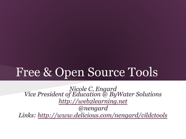 Open Source Tools for Libraries