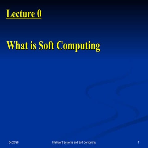Introduction to soft computing | PDF