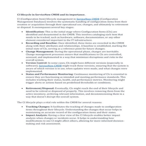CI lifecycle in ServiceNow CMDB and its importance..pdf