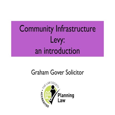 Introduction to the Community Infrastructure Levy 