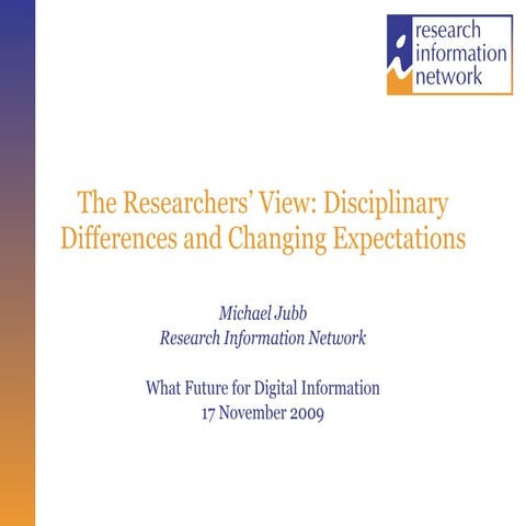 Cilip What Future For Digital Information 17 Nov 09