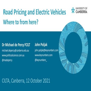 Road Pricing and Electric Vehicles: Where to from here?