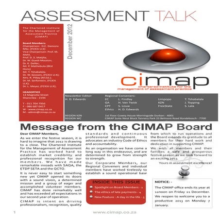 Cimap talk issue 8 - December 2012