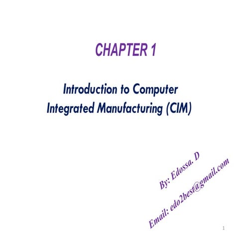 introduction to computer integrated manufacturing