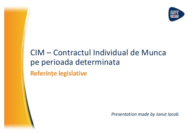 Cim Contracul Individual De Munca