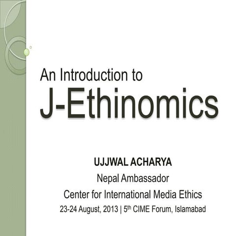 An Introduction to J-Ethinomics | CIME