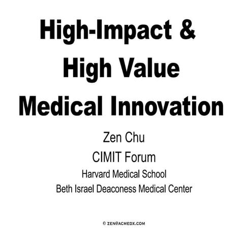 CIMIT High Impact Innovations 2008 | PPT