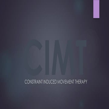CIMT for Physiotherapy