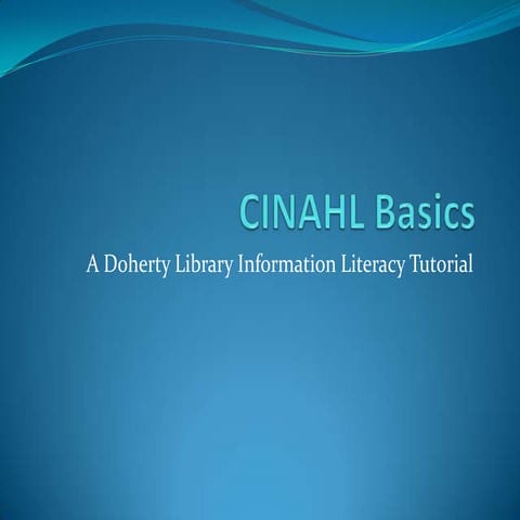 Cinahl Basics | PPTX