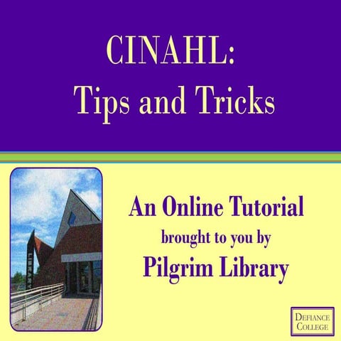 Cinahl tips & tricks