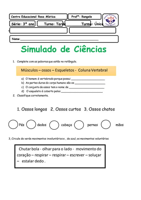 Ciências 3 ano 4 bimestre