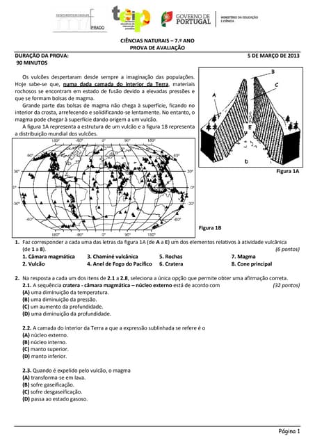 Ciências naturais 7.º ano - teste M...