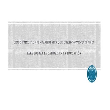 Los principios de la calidad educativa | PPTX