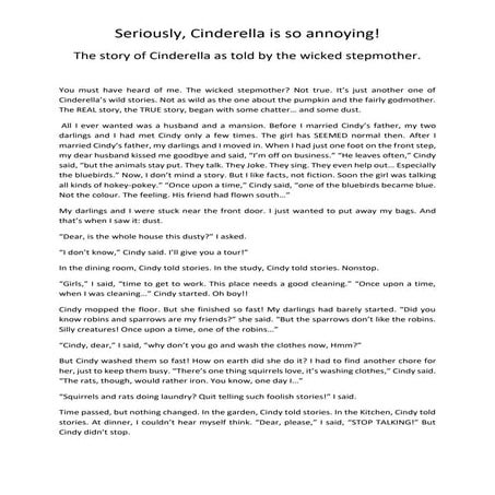 Seriously, Cinderella is so annoying! The story of Cinderella as told ...