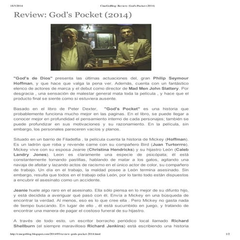 CineGoBlog  review_ god's pocket (2014)