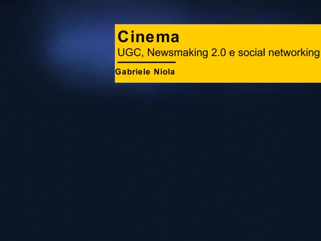 Gabriele Niola - Cinema E Web