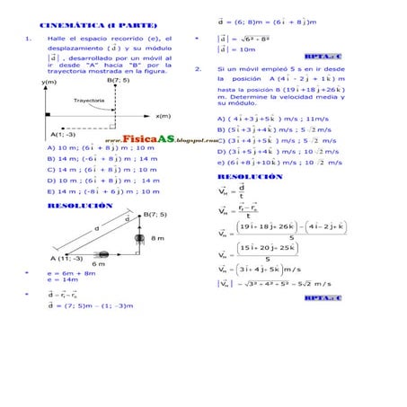 Cinematica ejercicios resueltos