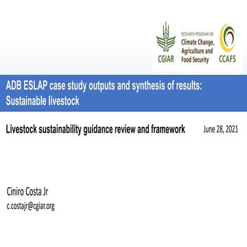 ADB ESLAP case study outputs and synthesis results: Sustainable livestock gui...