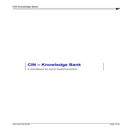 CIN knowledge bank