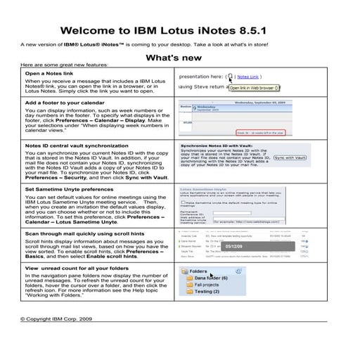 Welcome to IBM Lotus iNotes 8.5.1