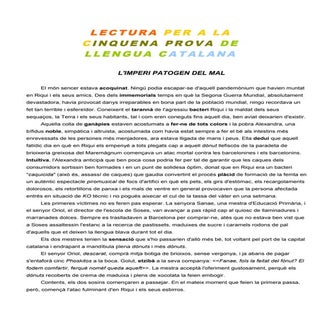 Cinquena lectura per a la prova de ...