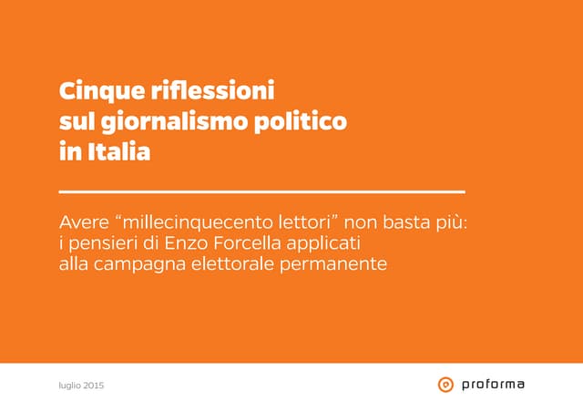 Cinque riflessioni sul giornalismo politico in italia