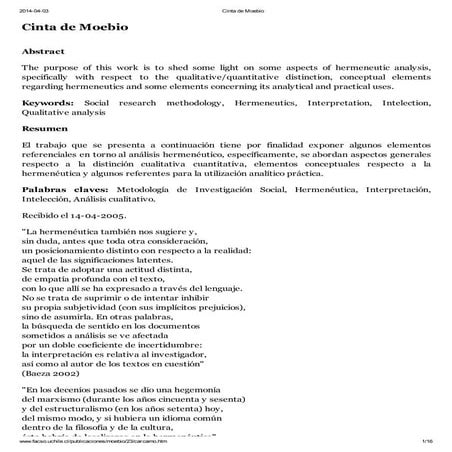 Cinta de moebio | PDF