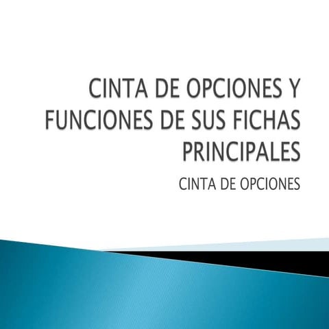 Cinta de opciones y funciones de sus fichas