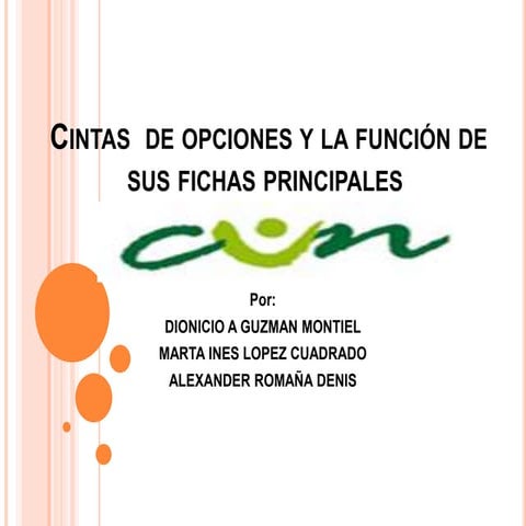 Cintas  de opciones y la función de