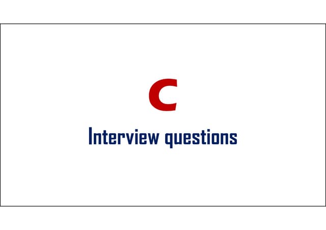 C interview questions