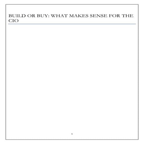 Cio buy versus build