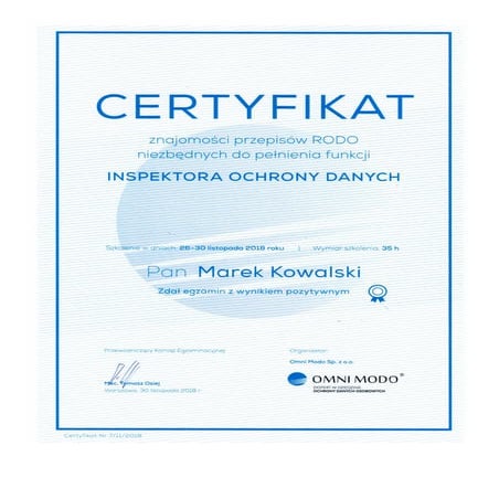 Certified Data Protection Officer