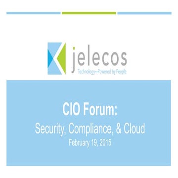 Security, Compliance and Cloud - Jelecos