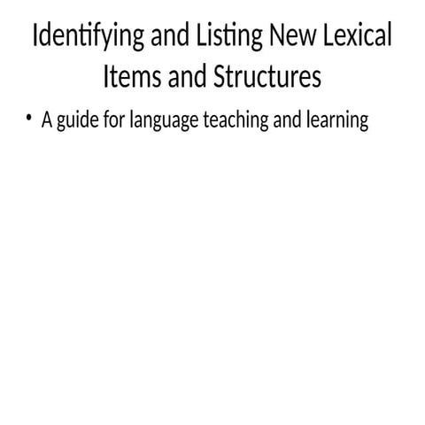 Document from keerthana .pptx identifying and listing new lexical items ...