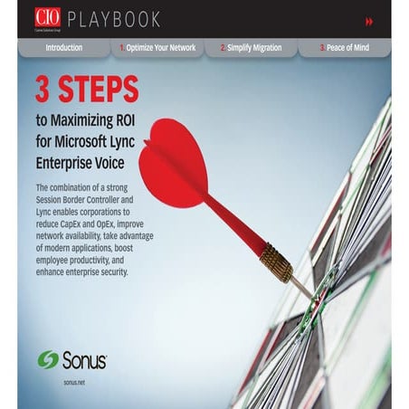 CIO | 3 STEPS to Maximizing ROI for Microsoft Lync Enterprise Voice