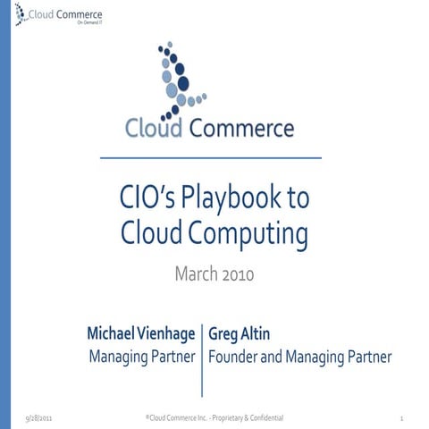 CIO Playbook on Cloud Computing