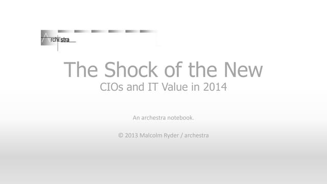 CIOs and the Shock of the New