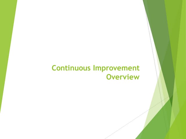 Lean Continuous Improvement Overview