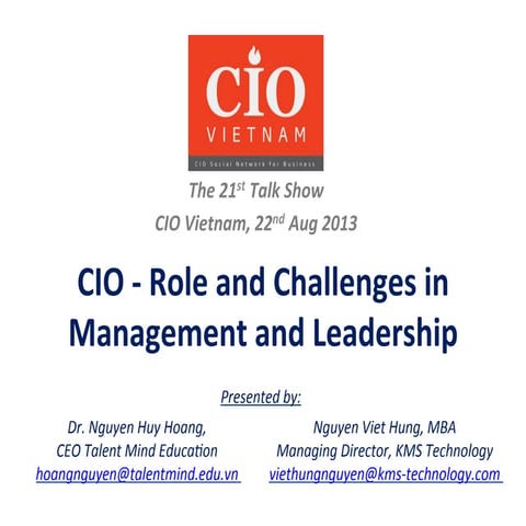CIO Role - Challenges in Management and Leadership