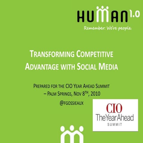 Transforming Competitive Advantage with Social Media