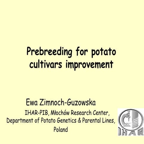 Ewa Zimnoch-Guzowska's presentation in the framework of the expert consultati...