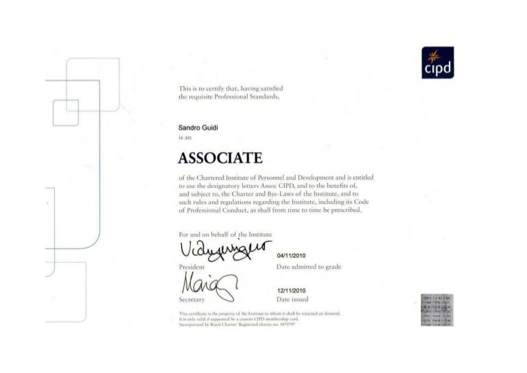 CIPD Certificate
