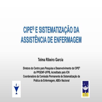 CIPE- ASSISTENCIA DE ENFERMAGEM (CLASSIFICAÇÃO | PPTX
