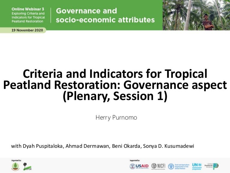 thumbnail of Criteria and indicators for tropical peatland restoration: Governance aspect