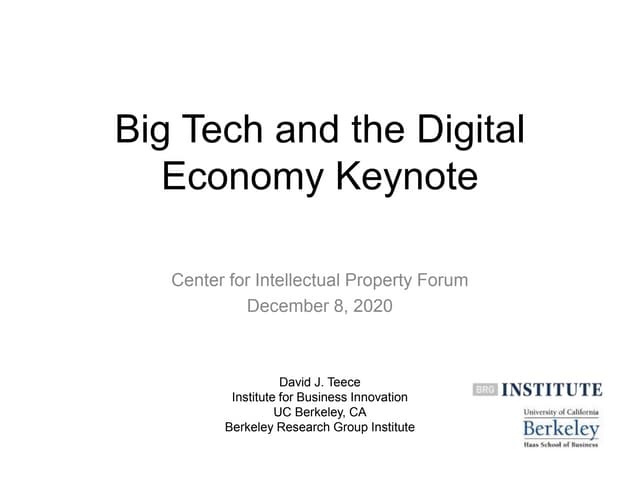 Big Tech and the Digital Economy Keynote | PPTX