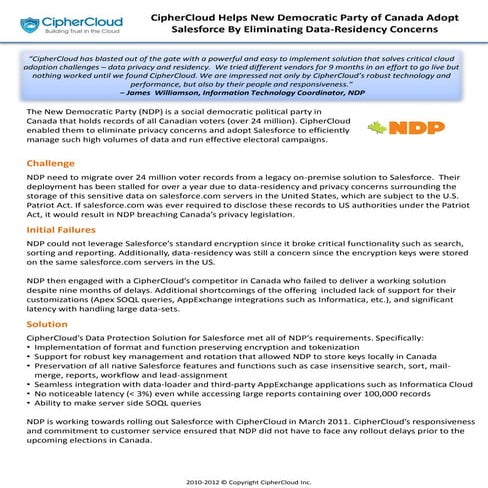 Customer Success Story by CipherCloud | PPTX