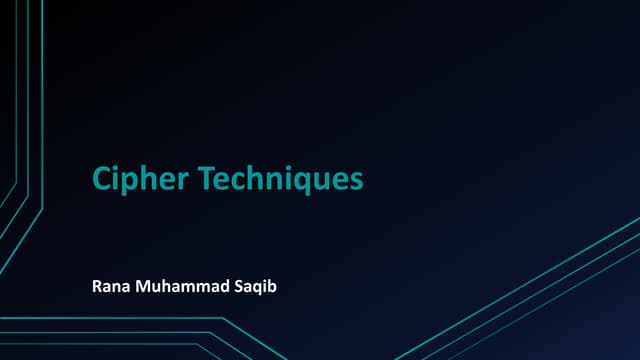 Cipher techniques